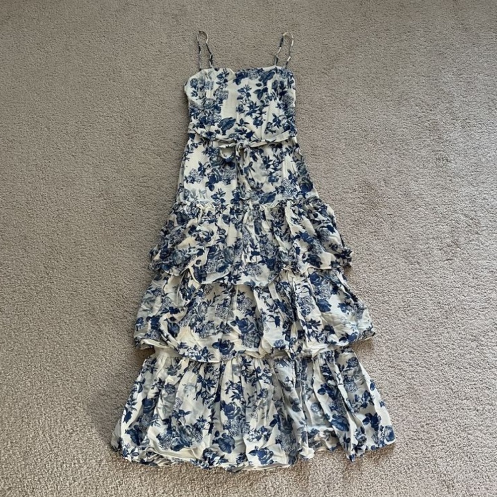 Fancy D Boutique blue & white floral midi dress